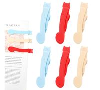 APOMOONS 6 Pezzi Bookmark di Silicone Segnalibro Automatico, Segnalibri Bambini Regalo Feste Segnalibri Particolari (Rosso, beige, blu)