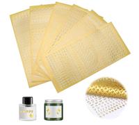 APOMOONS 6 Pezzi Lettere Adesive Piccole Oro, Adesivi Lettere Alfabeto con Numeri e Motivi Multipli, Glitter Lettera Adesivi per Battesimi, Comunioni, Biglietti D'auguri, Cartoline
