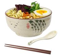 APOMOONS Ciotola Ramen Giapponese,Ciotole Ramen,Ramen Bowl Set,Ciotola Giapponese in Ceramica,Ciotole Ceramica con Cucchiaio Bacchetta,Ciotola per Rame,Ciotole da Zuppa in Porcellana