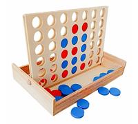 APOMOONS Gioco Forza 4 in legno, Forza Quattro Gioci da Tavolo, Classico gioco di strategia per adulti bambini, Metti 4 pedine dello stesso colore in fila,4 In a Row Giocattoli Regalo per la famiglia