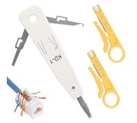 APOMOONS LSA Attrezzo di posa, Lsa Plus Attrezzo di posa Rete Cat 7 con 2 tagliafili, attrezzo di rete per presa di rete RJ45 (grigio)