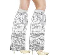 APOMOONS puños de lentejuelas de plata, traje de las señoras, bola de discoteca traje de las señoras, 70s disco estilo glitter traje de carnaval, fiestas de cumpleaños, fiestas temáticas