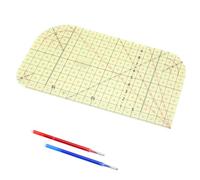 APOMOONS Righello per Cucito Righello da Stiro, Righello Resistente Al Calore per Cucito Fai da Te Measuring Handmade Tool con 2 Penne per Cucire per Stirare, Fare Bricolage, Misurare, Fai da Te