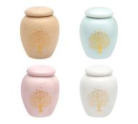 APOMOONS Set di 4 Urna Funeraria Urna Ceneri Umane Urna per Ceneri Cane Urne per Ceneri X Cani Urna per Ceneri Gatto Urna con Albero Della Vita Memoriali per La Conservazione Sicura Delle Ceneri
