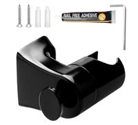 APOMOONS Supporto Doccino Nero, Regolabile Supporto Soffione Doccia in Acciaio Inox, Ruotabile a 360° Universale Porta Soffione Doccia con Gancio Rotondo