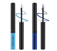 Apooliy 2pcs Matte Eyeliner, Waterproof Liquid Eye Liner, Long Wear 2 Colors Eyeliner Pen，Quick-Drying Colorful Eyeliner Stick, Blue, Brown