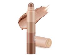 Apooliy Matita ombretto 4 colori,Stick ombretto perlato opaco finemente glitterato,Matita ombretto liscio cremoso nudo, Penna evidenziatore viso e occhi,Pastello ombretto altamente pigmentato