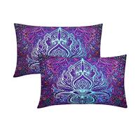 aportt Set di 2 federe per cuscino rettangolare con mandala da meditazione, 30 x 50 cm, stile bohemien, con occhi magici, stile bohémien, per soggiorno, camera da letto, divano e divano per esterni