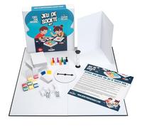 Apostrophe Games Kit "Crea il tuo gioco da tavolo" - Set fai da te con vassoio da gioco vergine, pedine, carte vergini, dadi, freccia, libretto delle regole e clessidra, versione francese