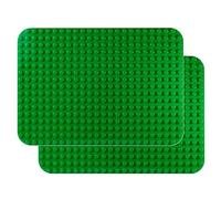 Apostrophe Games Piastra di base per blocchi di grandi dimensioni 38,1 cm x 26,7 cm (2x Verde) Compatibile con le principali marche, per le età 3 e più anziani