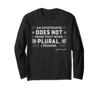 Apostrophe Grammar Joke Regole Plurali per Insegnanti di Inglese Maglia a Manica