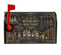 Apothecary - Coperture magnetiche per cassette delle lettere, 53 x 63 cm | Illustrazioni botaniche, copertura per cassetta postale, tema farmacista vintage, decorazione da giardino con erbe mistiche