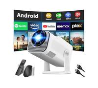 [App integrata & 2026 Upgraded] Proiettore 1080P 4K con WiFi 6 Bluetooth 5.2 Mini Proiettore Portatile Supporta Rotativo a 270°Auto Keystone Projector TV Stick/USB/HDMI/PC con Cavo HDMI & Mouse,Bianco