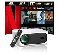 [App Integrata] Eeenfy Proiettore 4K Supportato, Mini Proiettore Netflix Ufficiale&Dolby con 600ANSI, 1080P Nativo, E-Focus/Keystone, Videoproiettore Portatile WiFi6 Bluetooth per Esterni/Home Cinema