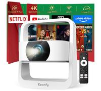 [App Integrata] Eeenfy Proiettore Portatile, Smart Proiettore TV con 500ANSI, App Store,1080P, E-Focus/Keystone, Proiettori WiFi Bluetooth, Videoproiettore 4K per Home Cinema, Venus V1 Pro, Bianco