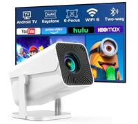 [App integrate e messa a fuoco elettrica] Mini proiettore intelligente con WiFi e Bluetooth, proiettore di film portatile girevole a 270°, supporto 1080P, Proyector Keystone automatico per smartphone