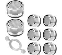 App Life Rompigetto Rubinetto M24 Aeratore Filtri Lavandino per Bagno e Cucina - 6 Filtri in Acciaio Inox e ABS con Guarnizioni e Chiave Cromata, Argento