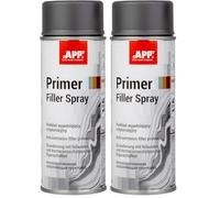 APP Primer Filler Fondo riempitivo per carrozzeria | Vernice spray primer antiruggine per auto ad elevato potere riempitivo | Grigio scuro | 400 ml (Confezione da 2)