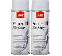 APP Primer Filler Fondo riempitivo per carrozzeria | Vernice spray primer antiruggine per auto ad elevato potere riempitivo | Grigio chiaro | 400 ml (Confezione da 2)