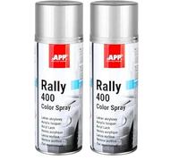 APP Rally 400 Color Spray - Bomboletta spray argento lucido | Vernice per cerchi in lega | Bomboletta argento lucido per tutte le superfici, ad alta copertura | 400 ml (Confezione da 2)