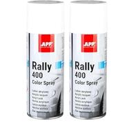 APP Rally 400 Color Spray - Bomboletta spray bianco opaco | Vernice spray bianco opaco | Bomboletta per tutte le superfici, ad alta copertura | 400 ml (Confezione da 2)