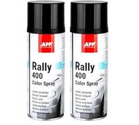APP Rally 400 Color Spray - Bomboletta spray nero lucido | Vernice spray nero lucido | Bomboletta per tutte le superfici, ad alta copertura | 400 ml (Confezione da 2)