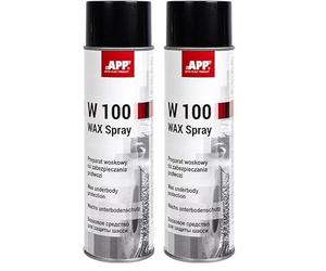APP W100 WAX Cera Spray di Protezione Sottoscocca Auto | Cera Sottoscocca | Antiruggine, Antipietrisco e Antirombo Sottoscocca Protezione per Auto, Moto, Caravan | Nero | 500 ml (Confezione da 2)