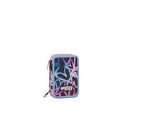 Appack Astuccio 3 Zip, Triplo Scomparto, Completo di Matite, Pennarelli, Colori, Accessori Zaino, Elementari, Medie, English Lavander, Bambine e Ragazze, rosa/blu