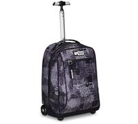 Appack Big Trolley Scuola, Nero, 2 in 1, Doppio Uso, Zaino con Carrello Fisso e Crossover System, Viaggio, Bambino Ragazzo