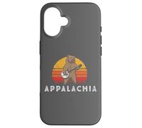 Appalachia Bluegrass Banjo Bear Funny Retro Custodia per iPhone 16