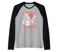 Appalachian American Skeleton Banjo Player Bluegrass Maglia con Maniche Raglan