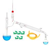 Apparato di distillazione di vetro di borosilicato Kit di distillazione al vuoto Vetreria di laboratorio di chimica 24/29 giunto (1000ml)