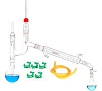 Apparato di distillazione di vetro di borosilicato Kit di distillazione al vuoto Vetreria di laboratorio di chimica 24/29 giunto (250ml)