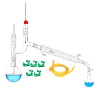 Apparato di distillazione di vetro di borosilicato Kit di distillazione al vuoto Vetreria di laboratorio di chimica 24/29 giunto (500ml)