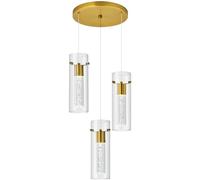Apparecchiatura a Lampada per l'isola della cucina,lampada sospesa in oro integrata a LED con luce a Lampadario in vetro a bolla di cristallo luci moderne sospensione (3-luce)