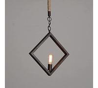 Apparecchiatura per Illuminazione a Sospensione per Camera da Letto, a Filo e27 Base Lampada a Lampada a Paralume Quadrata Nera lampadario sospeso per la Sala da Pranzo dell'isola da Cucina sul