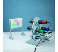 Apparecchiature di fisica Sintesi dei tre colori primari della luce Dimostrazione della sintesi dei tre colori primari della luce Sintesi della sorgente luminosa rossa, verde e blu Sintesi del colore