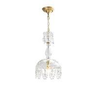 Apparecchio Ciondolo in Vetro Vintage Francese, Illuminazione Gocce di Sospensione Oro, Lampada a soffitto dell'isola della Cucina per Soggiorno da Pranzo