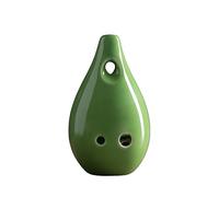 Apparecchio Ocarina, Ocarina in ceramica Xun in Do, 10 fori, for principianti, for autoapprendimento, 10,5 x 6 cm, multicolore(Green)