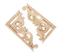 Apparecchio per l’applicazione in legno intagliato Applique angolare intagliata in legno di quercia 13x7 cm for mobili, armadi, porte, pareti(Right and Left)