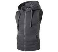 Apparel I Giacca Senza Maniche con Cappuccio e Zip I Felpa da Uomo I Giacca da Fitness I Felpa con Cappuccio per la Palestra Vari Colori
