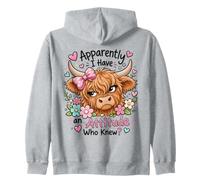 Apparentemente Ho Un atteggiamento Che conosceva Highland Cow Farm Felpa con Cappuccio