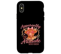 Apparently I Have An Attitude Funny Highland Cow Custodia per iPhone X/XS