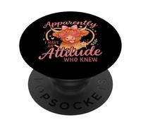 Apparently I Have An Attitude Funny Highland Cow PopSockets PopGrip Adesivo