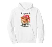 Apparently I Have An Attitude Highland Cow Funny Bow Glasses Felpa con Cappuccio