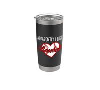 Apparently I Like Baseball Sport Baseball Lover Baseball Mom Bicchiere termico in acciaio inox doppia parete