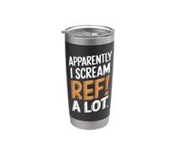 Apparently I Scream Ref a Lot Calcio Calcio Sport Fanatico Bicchiere termico in acciaio inox doppia parete