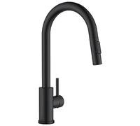 APPASO Rubinetto da cucina nero opaco, rubinetto da cucina ad alta pressione con spruzzo estensibile a 2 getti d'acqua, rubinetto girevole a 360° in acciaio inox per lavello della cucina