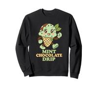 Appassionato divertente per amanti del gelato a goccia con gocce di cioccolato alla menta Felpa