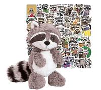 APPCRFM Adorabile Peluche di Procione, Procione Plushies Toy, Peluche di Procione, Giocattolo a Forma di Animale Carino con 50 Adesivi, Regalo di Compleanno Decorazione per la Casa - 25CM